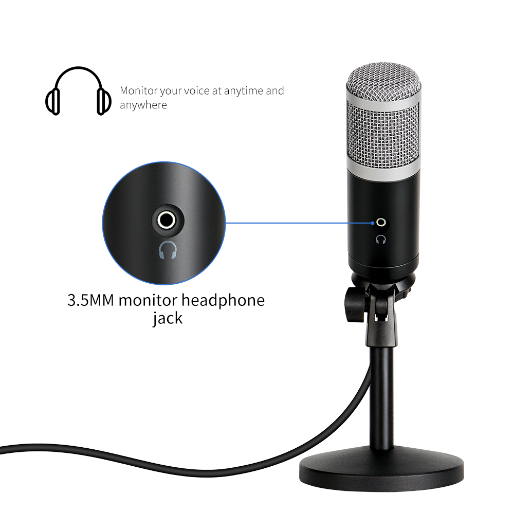 High quality USB microphone for recording live streaming video call YR11