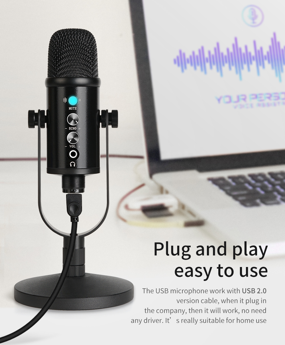 Professional USB Microphone Desktop Mic YR13