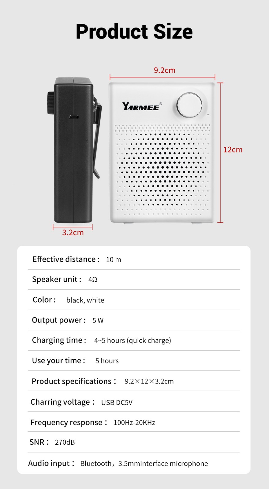 Portable amplifier with headset microphone