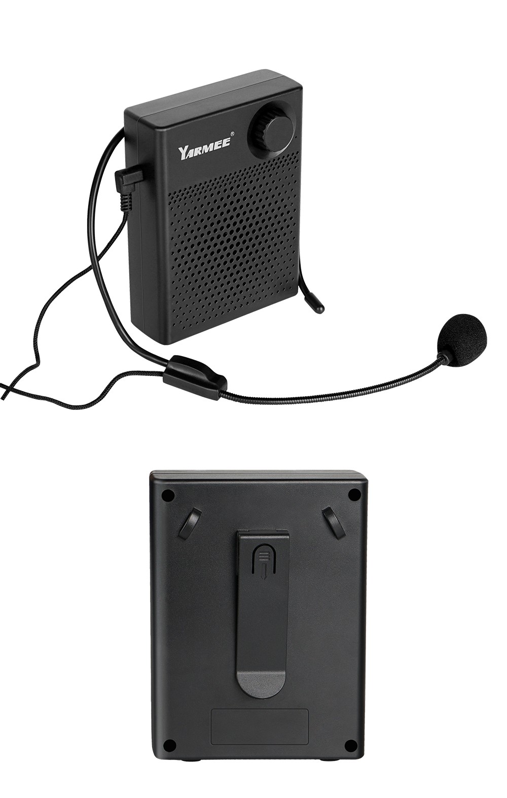 Portable amplifier with headset microphone