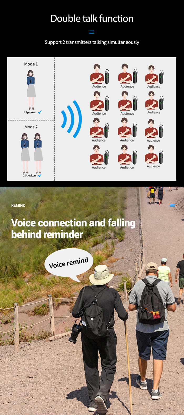 2.4G Wireless tour guide system ear hook receiver YT500