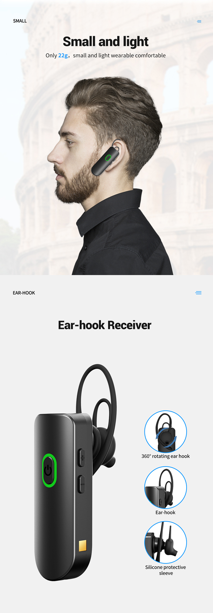 2.4G Wireless tour guide system ear hook receiver YT500