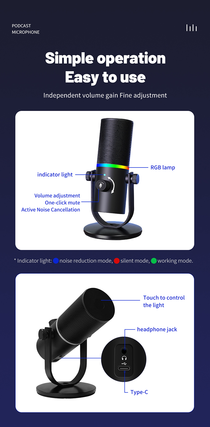 USB Gaming Microphone Desktop Computer Mic YR91