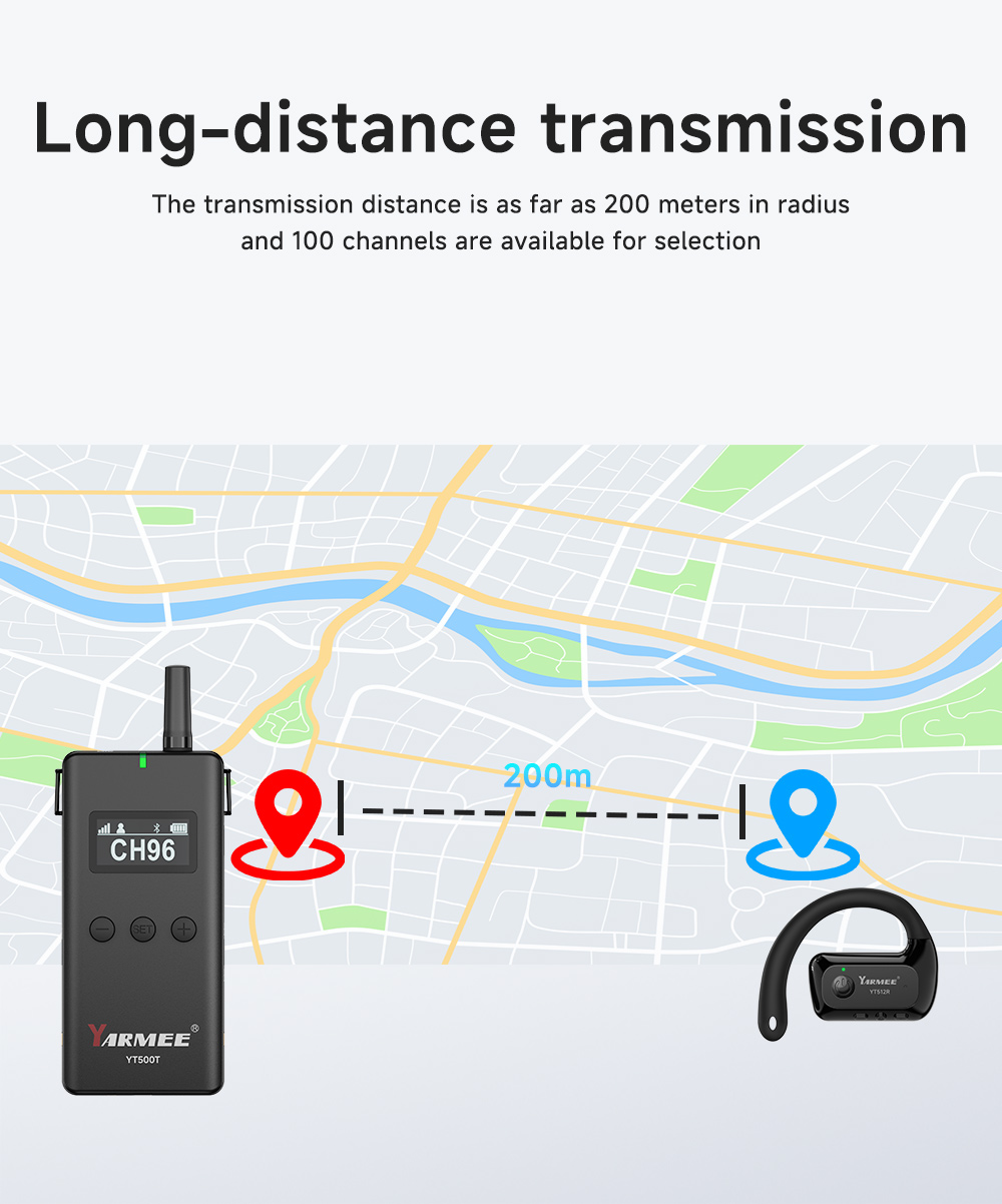 YARMEE New Tour Guide System Earhook Receiver 2.4G