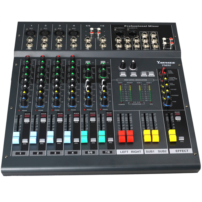 8 channels audio mixer YM80