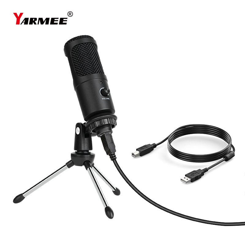 YARMEE USB Microphone PC Condenser Microphone Vocals Recording Studio Mic for YouTube Video Skype Chatting Game Podcast YR07